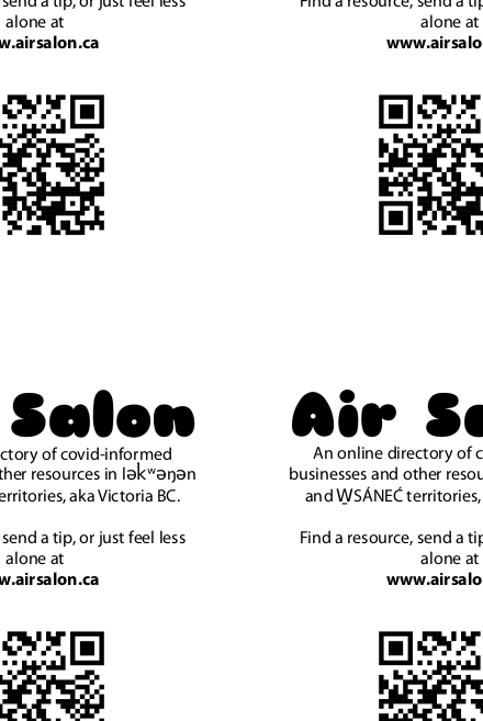 Printable Air Salon flyers